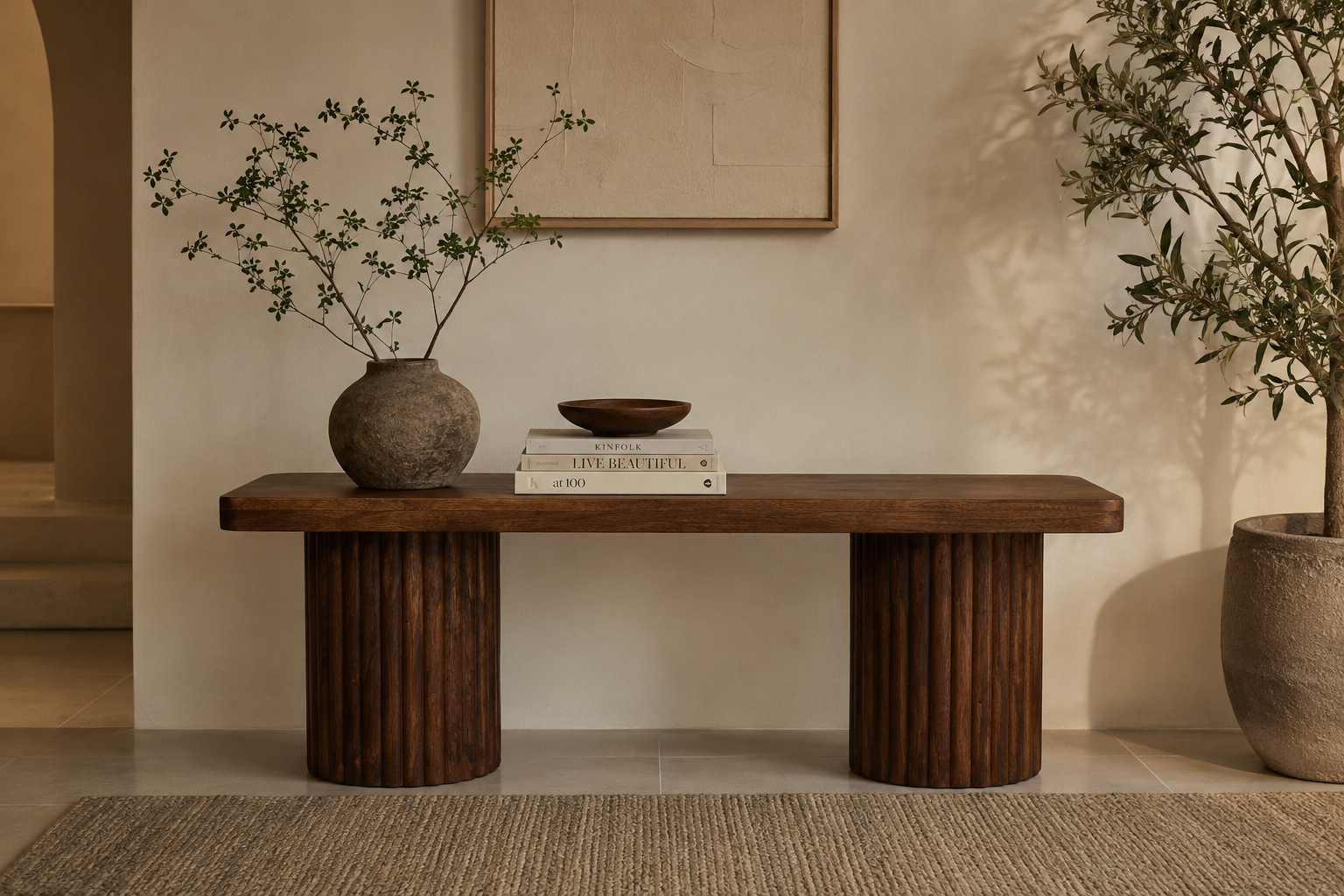 Banc Astoria Cannelé – Bois massif